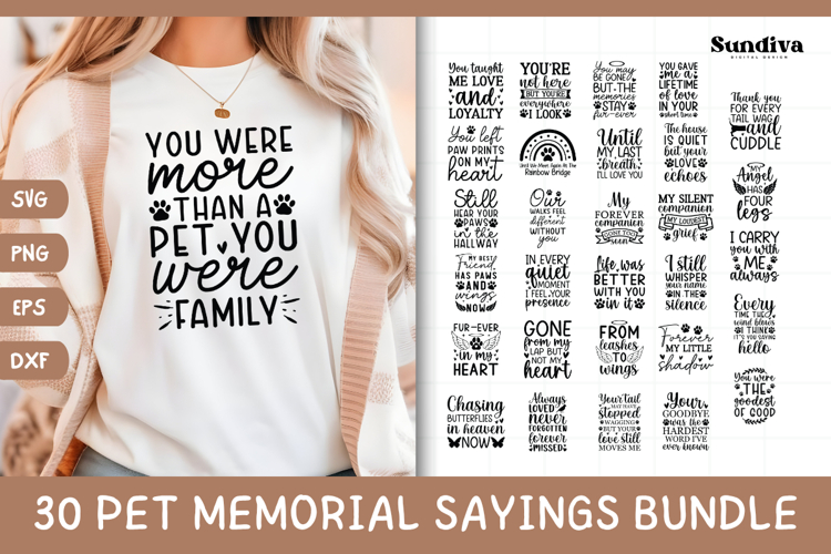 30 Pet Memorial Quote SVG Bundle