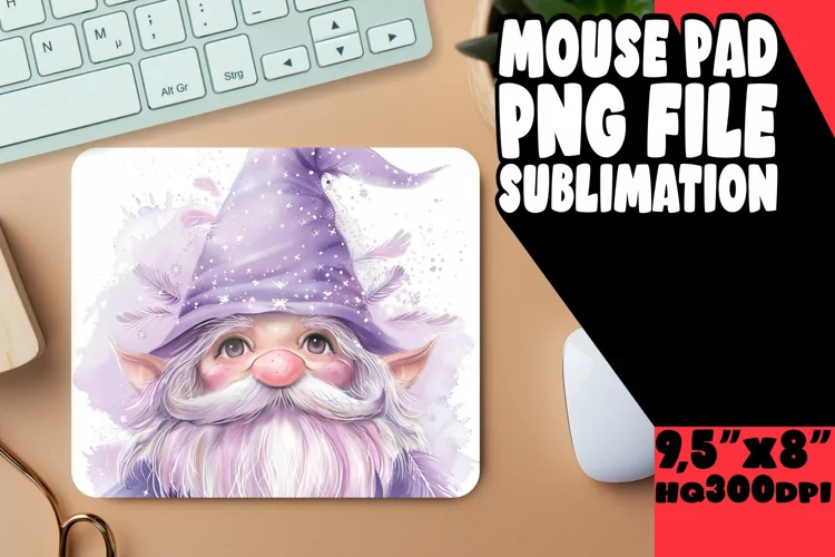 Springtime Sanctuary: Gnome Mouse Pad Design Watercolor
