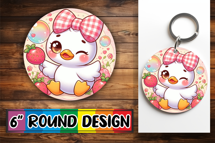 Cozy Circle Car Coaster Sublimation, Cute Goose example image 1
