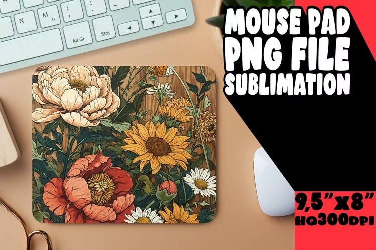 Vintage Style Spring Blossom Mouse Pad