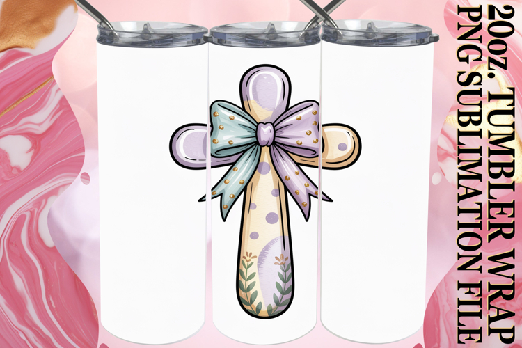 Joyful escapes 20oz tumbler wrap, Cross and Bow