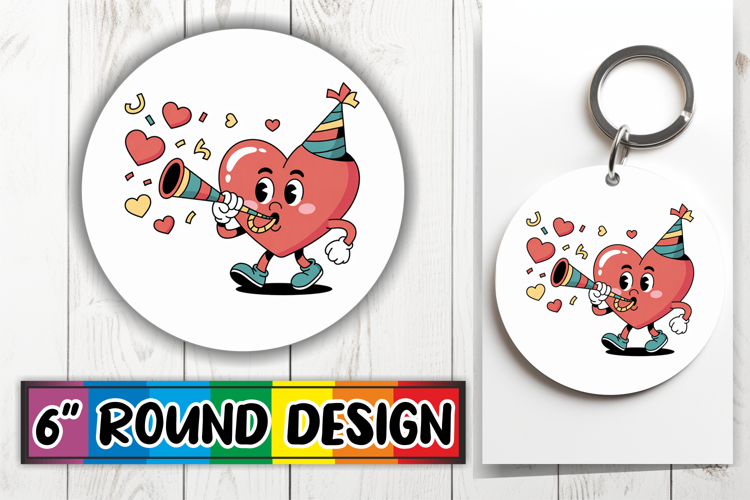 Radiant Circle Keychain Magic PNG, Valenines Heart