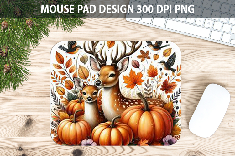 Watercolor Deer Mouse Pad Sublimation - Animal PNG