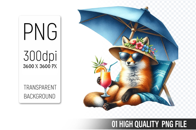 Cute Watercolor Fox Clipart Image 4