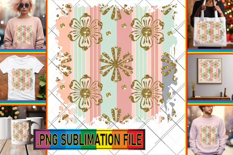 Vibrant TSHIRT Art Ideas, Gold Flower