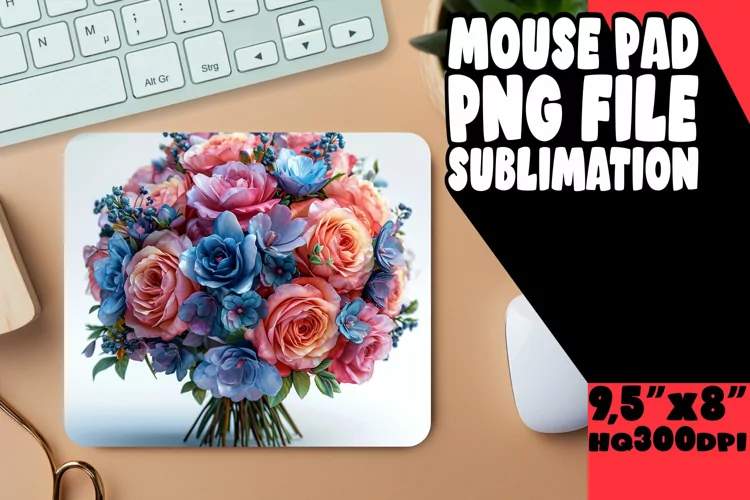 Elegant Floral Pattern Mouse Pad: Vibrant Style