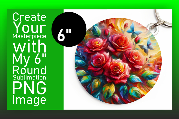 Lovely Round Design for Keychains , Flowers