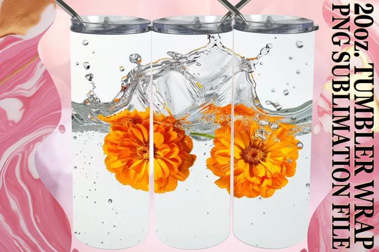 Watercolor Tranquility: Sublimation Wrap - 20oz Tumbler