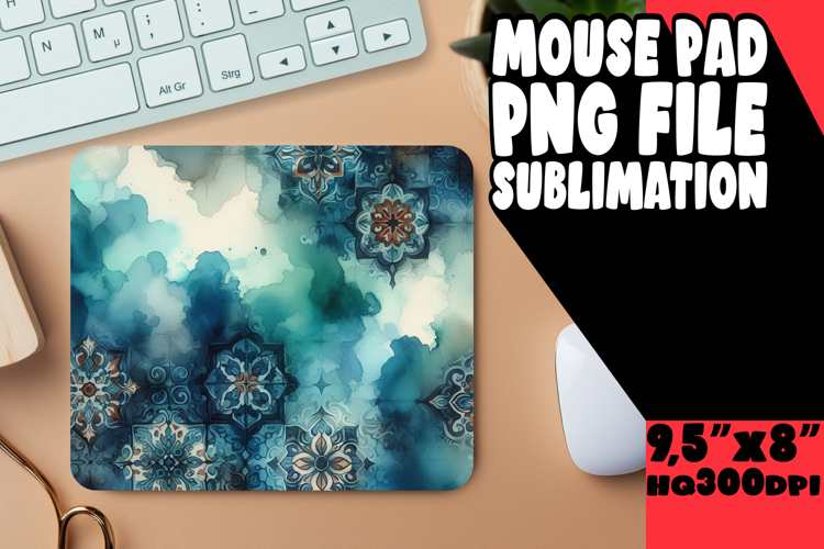 Blissful Mouse Pad Sublimation Ideas, Watercolor Patter