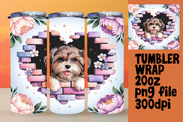 PLAYFUL 20oz Tumbler Design , Cute Dog