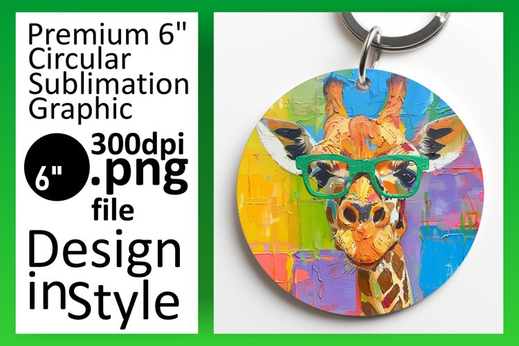 Spring Giraffe Patterns Sublimation Round Design