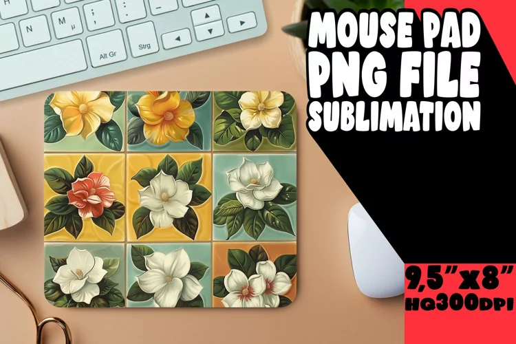 Summer Blossom Extravaganza Sublimation Mouse Pad Design