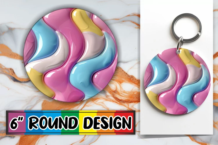 Playful 3D Inflated Puff Sublimation Circle Art