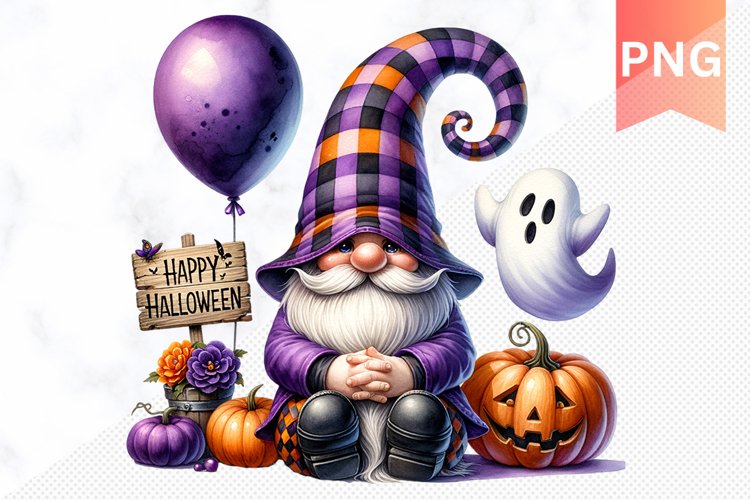 Halloween Gnome Sublimation - Clipart PNG Design