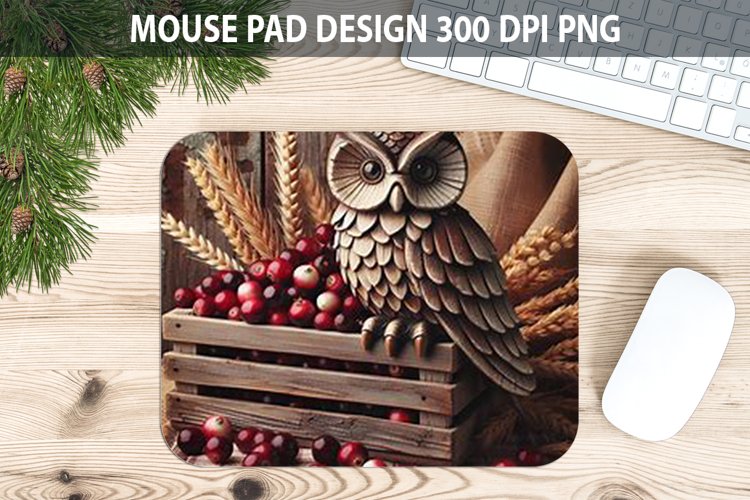Owl Mouse pad Sublimation - Thanksgiving PNG Design