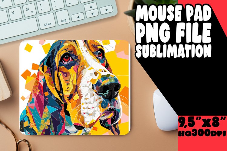 Radiant Colorful Dog Design Wrap Sublimation PNG