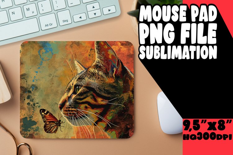 Playful Feline Mouse Pad Design example image 1