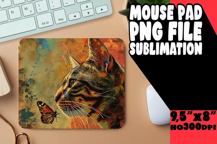 Playful Feline Mouse Pad Design