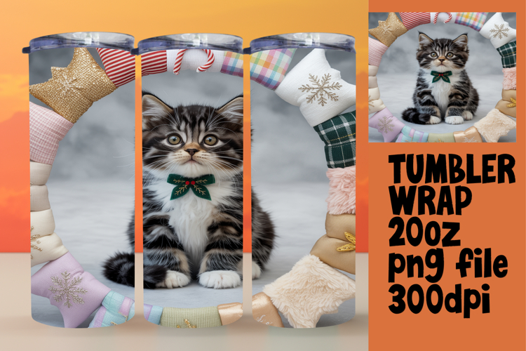 Bespoke 20oz Tumbler Artwork , Holiday Pets