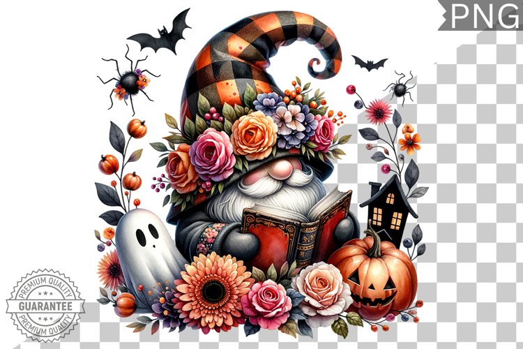 Halloween Gnome Sublimation - Clipart PNG Design