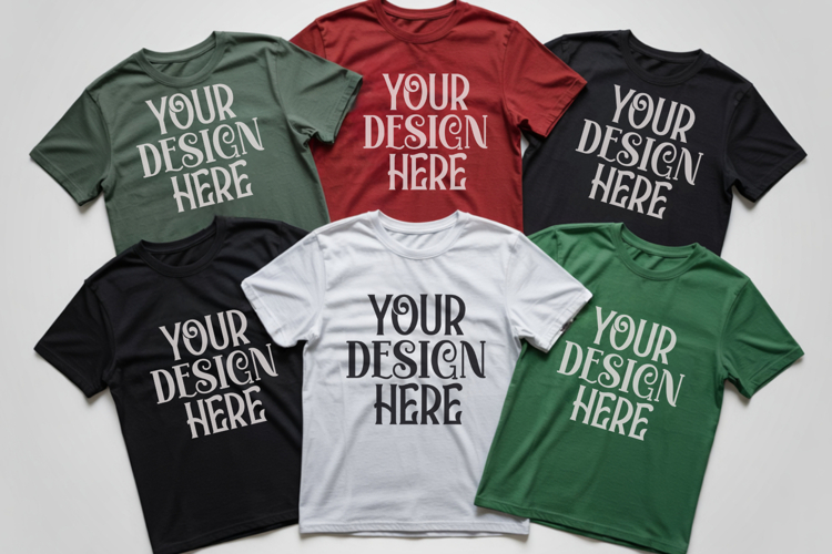 Christmas Family Matching Shirt Mockup | Cozy Boho Flat Lay