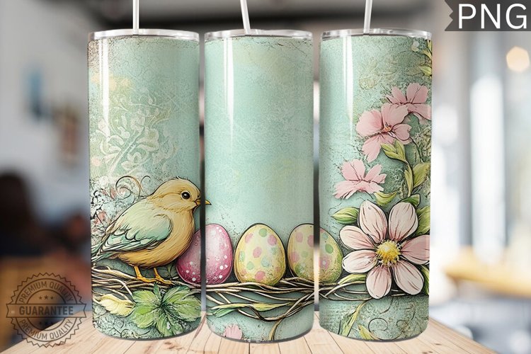 Spring Easter Tumbler Wrap - High Quality 300 Dpi example image 1