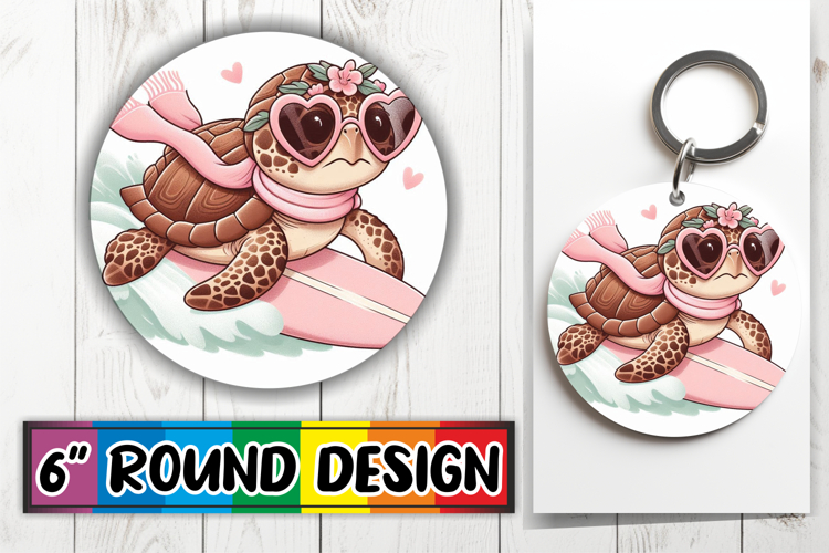 Cheerful Ornaments Circle PNG, Turtle