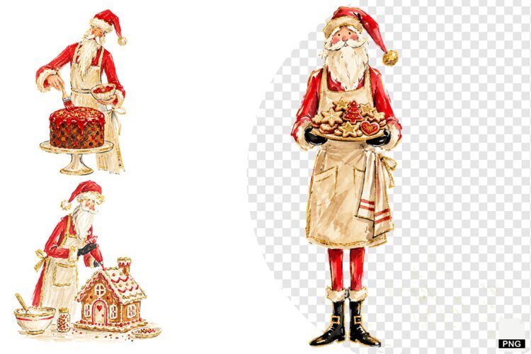 Santa Love Baking PNG example image 1