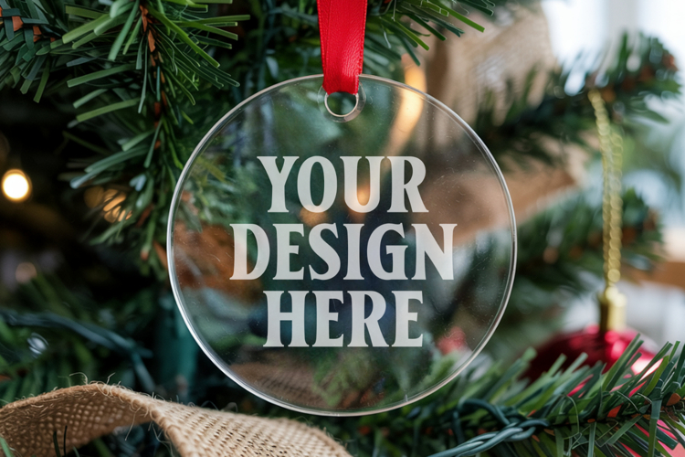Acrylic Christmas Ornament Mockup , christmas ornament mocku