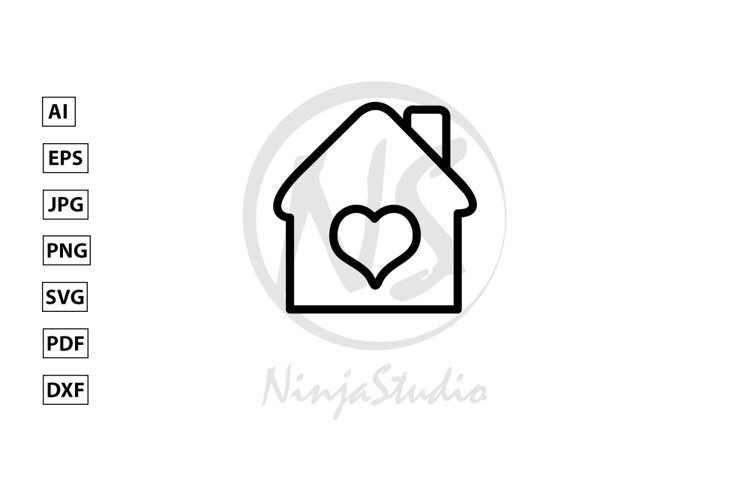 Lovely Home Line Icon In Flat Style Vector example image 1