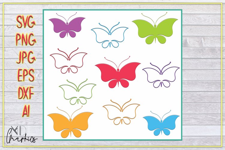 SVG, PNG, AI, JPG, DXF, EPS DIGITAL DOWNLOAD BUTTERFLIES example image 1