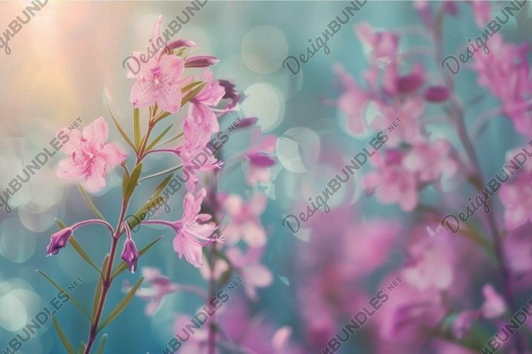 Serene pink flowers at sunset