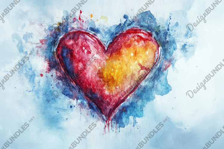 Watercolor Heart Clipart Image 7