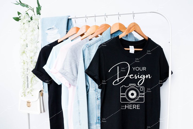 Black Tshirt Mockup Image 7