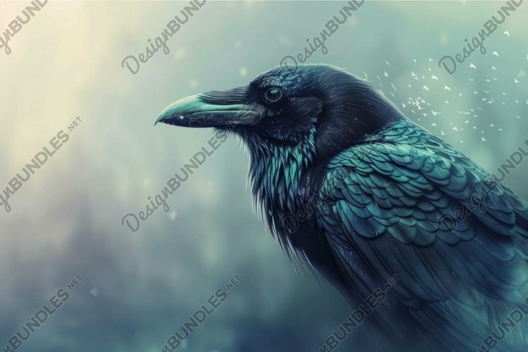 Mystical raven in misty ambiance example image 1