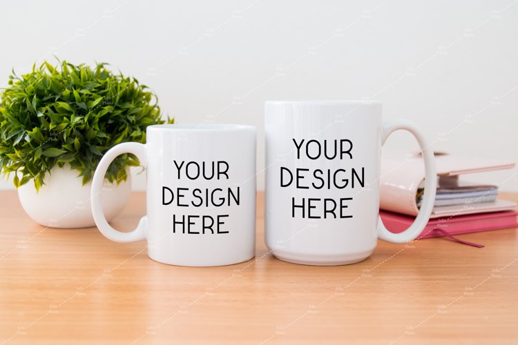 Mug Mockup 11 15 Oz White Coffee Small Plant Mock up example image 1