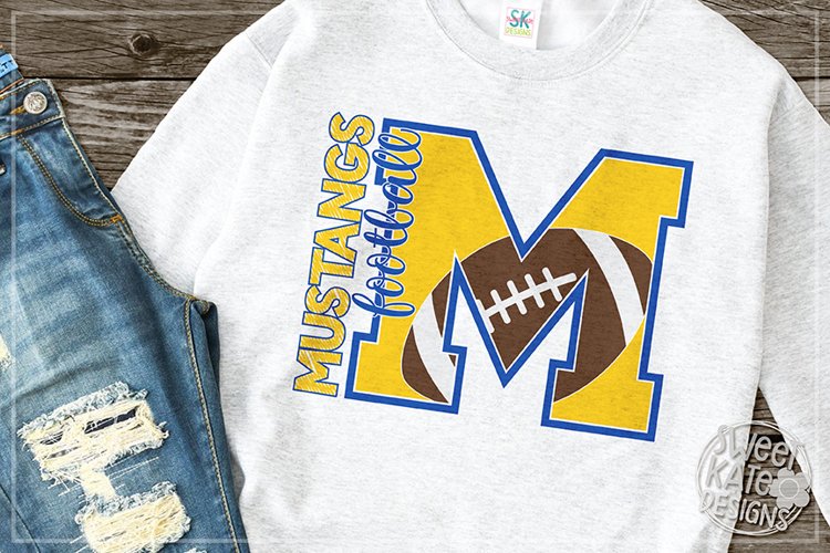 M Mustangs Football SVG DXF EPS PNG JPG