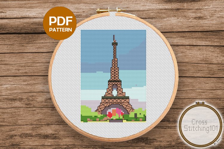 The Eiffel Tower Cross Stitch Pattern - Instant Downlod PDF