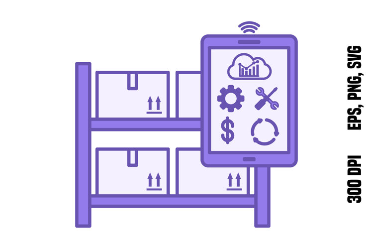 Purple Smart Inventory Management Icon example image 1