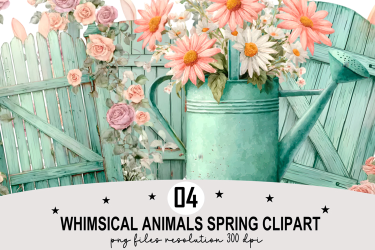 Whimsical Animals Spring Clipart Watercolor png