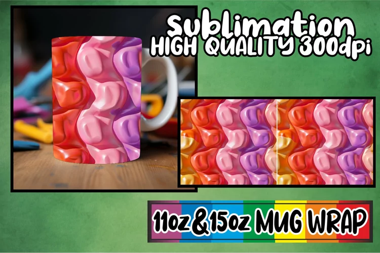 Abstract Puff Paradise: Vibrant Mug Art 11oz/15oz