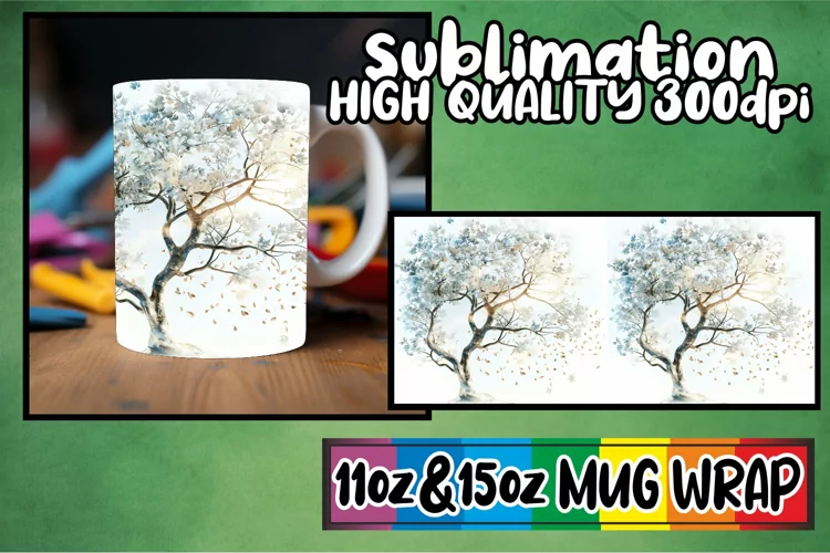 Blossom Bliss Mug Sublimation Wrap - Sublimation 11oz 15oz