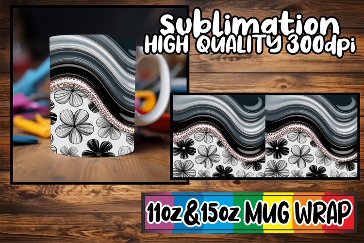 Splendid days sublimation mug wrap, Pattern