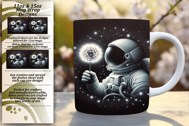 Delightful 15oz Mug Wrap Png Template , Astronaut