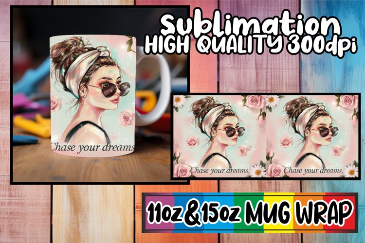 Lovely moments sublimation mug wrap, Woman example image 1