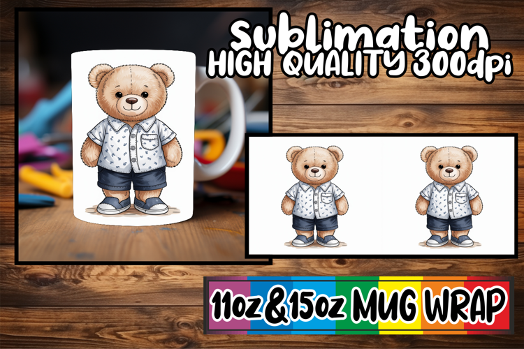 Wholesome joys 11oz 15oz mug wrap, Teddy Bear