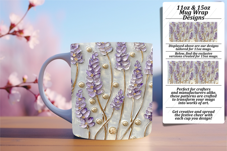 Sassy 15oz Mug Wrap Png Template , 3D Flower