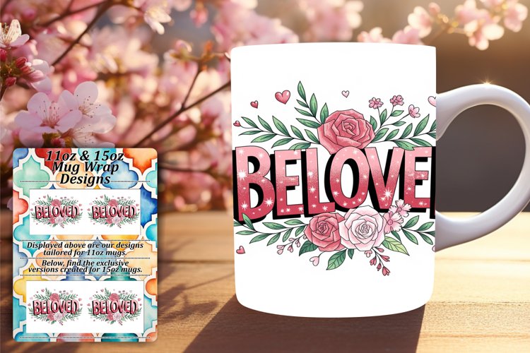 Creative 11oz Mug Wrap Png Template , Valentines