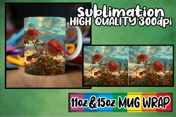 Retro Blossoms: Spring Mug Wrap SublimatioRetro Springtime B