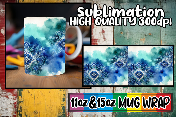 Charming vibes sublimation print wrap, Watercolor Pattern example image 1